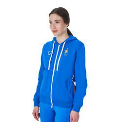 Sweat polaire femme Equestro x FISE Bleu de savoie Sweat polaire femme Equestro x FISE Bleu de savoie