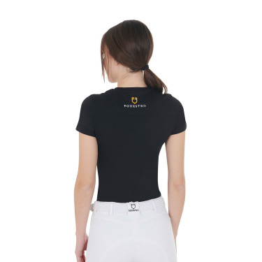 T-shirt femme Equestro coupe slim imprimé Moonlight manches courtes Noir T-shirt femme Equestro coupe slim imprimé Moonlight manches courtes Noir