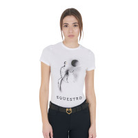 T-shirt femme Equestro coupe slim imprimé Moonlight manches courtes Noir T-shirt femme Equestro coupe slim imprimé Moonlight manches courtes Noir