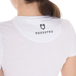 T-shirt femme Equestro Head In The Clouds en coton manches courtes Blanc T-shirt femme Equestro Head In The Clouds en coton manches courtes Blanc