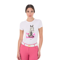 T-shirt femme Equestro So Lovely en coton manches courtes Noir
