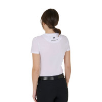 T-shirt femme Equestro Wild Flower en coton manches courtes Blanc