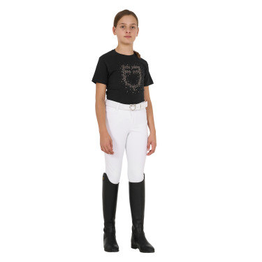 T-shirt fille Equestro coupe slim à logo pailleté rose manches courtes Noir T-shirt fille Equestro coupe slim à logo pailleté rose manches courtes Noir