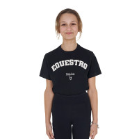 T-shirt fille Equestro Horse Club coton manches courtes Noir