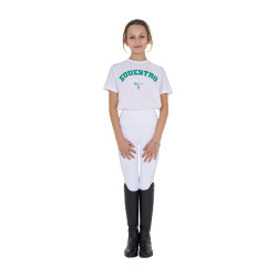 T-shirt fille Equestro Horse Club coton manches courtes Blanc