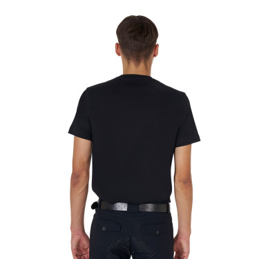 T-shirt homme Equestro basique à logo ton sur ton manches courtes Noir