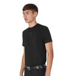 T-shirt homme Equestro basique à logo ton sur ton manches courtes Noir