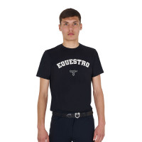 T-shirt homme Equestro Horse Club en coton manches courtes Noir T-shirt homme Equestro Horse Club en coton manches courtes Noir