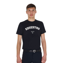 T-shirt homme Equestro Horse Club en coton manches courtes Noir T-shirt homme Equestro Horse Club en coton manches courtes Noir