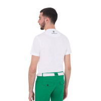 T-shirt homme Equestro Horse Club en coton manches courtes Blanc