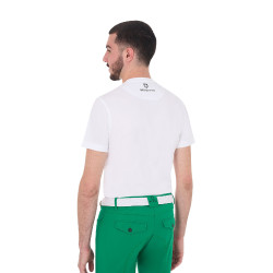 T-shirt homme Equestro Horse Club en coton manches courtes Blanc