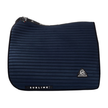Tapis de dressage Acavallo Sublime en daim à bandes Marine Bleu marine Tapis de dressage Acavallo Sublime en daim à bandes Marine Bleu marine