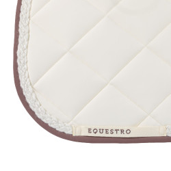 Tapis de dressage Equestro à cordon tressé Blanc antique / marron