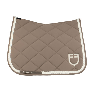 Tapis de dressage Equestro à cordon tressé Walnut / blanc antique Marron