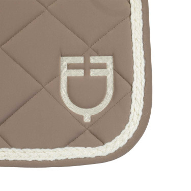 Tapis de dressage Equestro à cordon tressé Walnut / blanc antique Marron