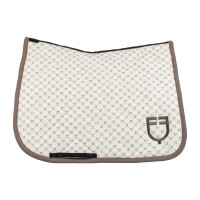 Tapis de dressage Equestro imprimé monogramme Blanc antique / walnut Tapis de dressage Equestro imprimé monogramme Blanc antique / walnut