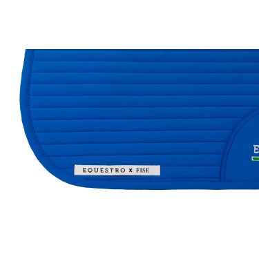 Tapis de dressage Equestro x FISE avec logo brodé Bleu de savoie