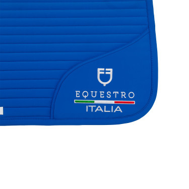 Tapis de dressage Equestro x FISE avec logo brodé Bleu de savoie
