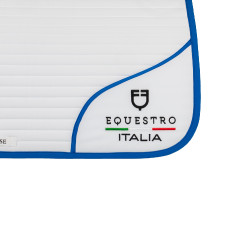 Tapis de dressage Equestro x FISE avec logo brodé Blanc / bleu de savoie