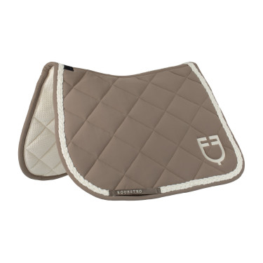 Tapis de saut Equestro à cordon tressé Walnut / blanc antique Marron