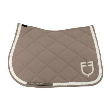 Tapis de saut Equestro à cordon tressé Walnut / blanc antique Marron