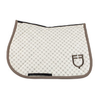 Tapis de saut Equestro imprimé monogramme Blanc antique / walnut Tapis de saut Equestro imprimé monogramme Blanc antique / walnut