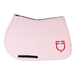 Tapis de saut Equestro matelassé Wave en tissu technique Ballerine / chèvrefeuille Rose