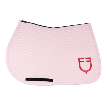 Tapis de saut Equestro matelassé Wave en tissu technique Ballerine / chèvrefeuille Rose