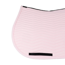 Tapis de saut Equestro matelassé Wave en tissu technique Ballerine / chèvrefeuille Rose