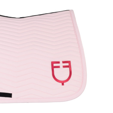 Tapis de saut Equestro matelassé Wave en tissu technique Ballerine / chèvrefeuille Rose