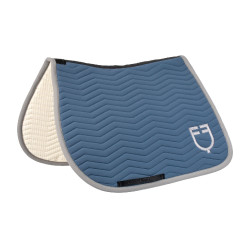 Tapis de saut Equestro matelassé Wave en tissu technique Bering sea / gris givré Bleu