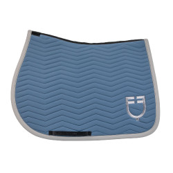 Tapis de saut Equestro matelassé Wave en tissu technique Bering sea / gris givré Bleu