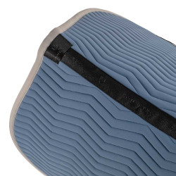Tapis de saut Equestro matelassé Wave en tissu technique Bering sea / gris givré Bleu
