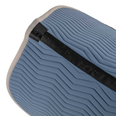 Tapis de saut Equestro matelassé Wave en tissu technique Bering sea / gris givré Bleu