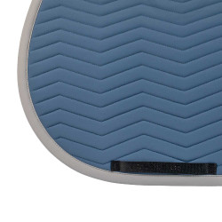 Tapis de saut Equestro matelassé Wave en tissu technique Bering sea / gris givré Bleu
