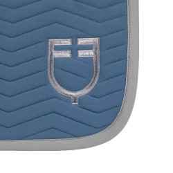 Tapis de saut Equestro matelassé Wave en tissu technique Bering sea / gris givré Bleu