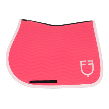 Tapis de saut Equestro matelassé Wave en tissu technique Chèvrefeuille / ballerine Rose
