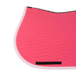 Tapis de saut Equestro matelassé Wave en tissu technique Chèvrefeuille / ballerine Rose