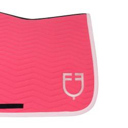 Tapis de saut Equestro matelassé Wave en tissu technique Chèvrefeuille / ballerine Rose