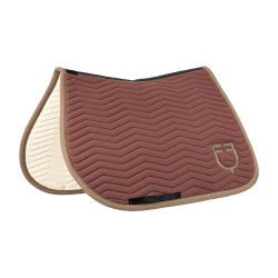 Tapis de saut Equestro matelassé Wave en tissu technique Marron / walnut