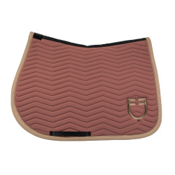 Tapis de saut Equestro matelassé Wave en tissu technique Marron / walnut