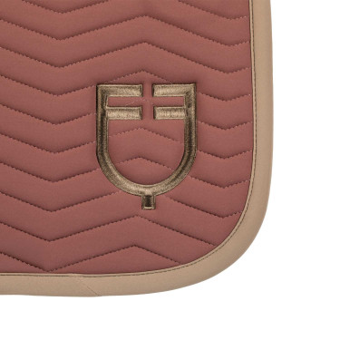 Tapis de saut Equestro matelassé Wave en tissu technique Marron / walnut