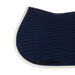 Tapis de saut Equestro matelassé Wave en tissu technique Marine blazer / blanc antique Bleu marine