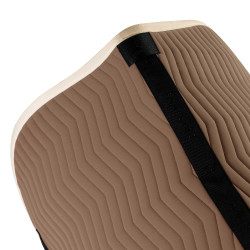 Tapis de saut Equestro matelassé Wave en tissu technique Walnut / blanc antique Marron