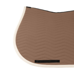 Tapis de saut Equestro matelassé Wave en tissu technique Walnut / blanc antique Marron