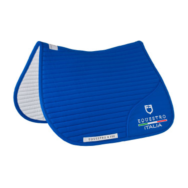 Tapis de saut Equestro x FISE avec logo brodé Bleu de savoie
