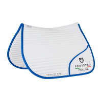 Tapis de saut Equestro x FISE avec logo brodé Blanc / bleu de savoie