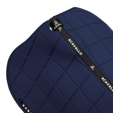 Tapis de selle CSO Acavallo Sublime en tissu technique à carreaux Marine Bleu marine