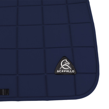 Tapis de selle CSO Acavallo Sublime en tissu technique à carreaux Marine Bleu marine