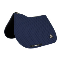 Tapis de selle CSO Acavallo Sublime en tissu technique à pois Marine Bleu marine